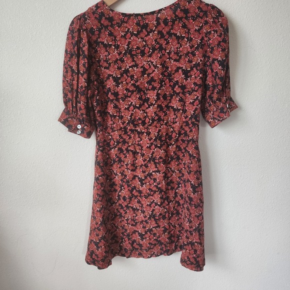 Free People Flower Fields Mini Dress Floral XS Cottagecore Romantic Shabby Boho - Picture 6 of 8